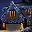 300 LED Blue & White Frosted Icicle LightsChristmas Lights 7.5M Lit Length