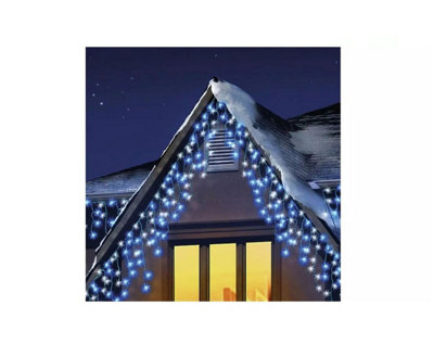 300 LED Blue & White Frosted Icicle LightsChristmas Lights 7.5M Lit Length - 3
