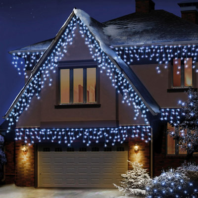 300 LED Bright White Frosted Icicle Lights Multi Action Christmas Lights 7.5M Price Comparisons | Compare The Build