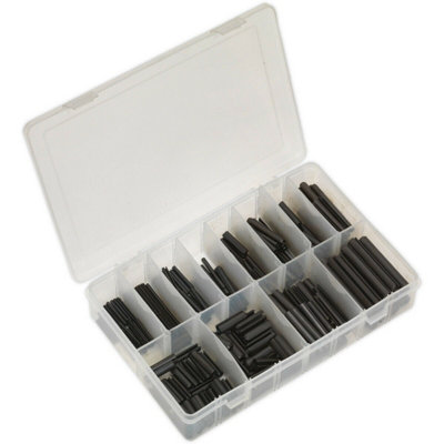 300 Pack Assorted Slotted Spring Pins - Black Metric Roll Pin Set in ...