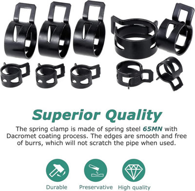 300 Pcs Spring Hose Clamps, Spring Clips for Pipes, 10 Sizes 5-18mm ...