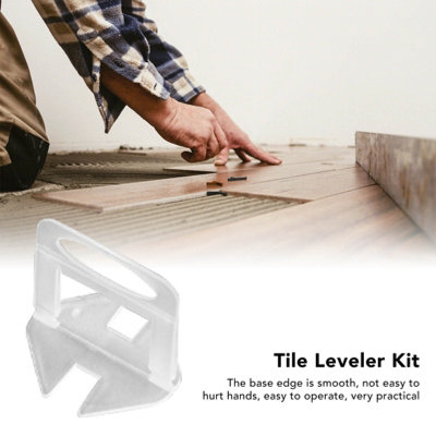 300-Piece Tile Leveling System Kit with 2.0mm Transparent Base Spacers ...