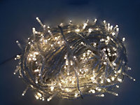 300 Warm White LED's 30m/98ft Clear Cable MAINS Power Connectable Indoor Outdoor Waterproof String Lights Garden Party