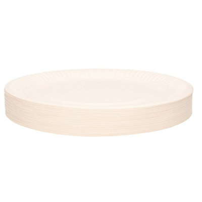 300 White Disposable Paper Plates for Wedding Catering Party Tableware 9" (23cm)