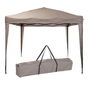 300 x 245cm Gazebo Party Tent in Taupe with Storage Bag for Outdoor Use