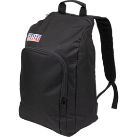 300 x 450mm Work Backpack - Black - 2 Pocket Rucksack - Adjustable Padded Straps