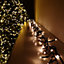 3000 LED 37.2m Premier Christmas Outdoor Cluster Timer Lights in Vintage Gold