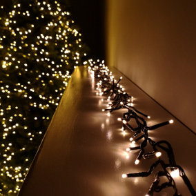 3000 LED 37.2m Premier Christmas Outdoor Cluster Timer Lights in Vintage Gold