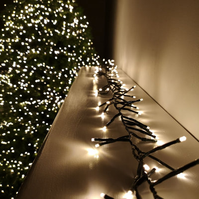 3000 LED 37.2m Premier Christmas Outdoor Cluster Timer Lights in Warm White