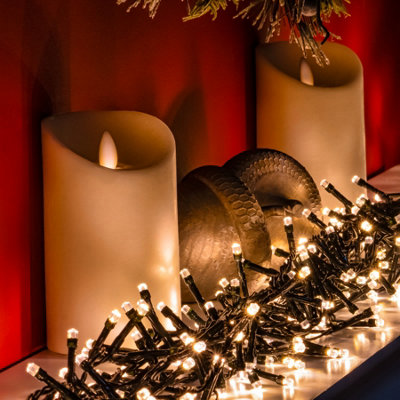 3000 Warm White LED Multi-Function Christmas Compact Lights with Timer ...