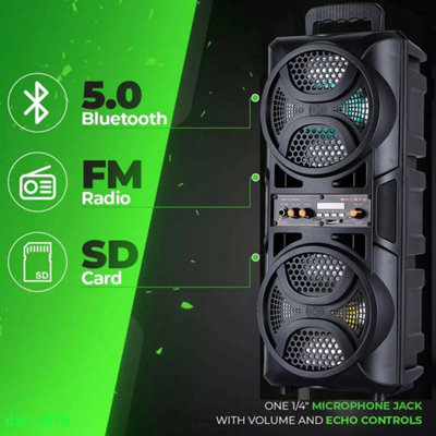 3000W Portable Bluetooth Speaker Sub Woofer Heavy Bass Party Sound ...
