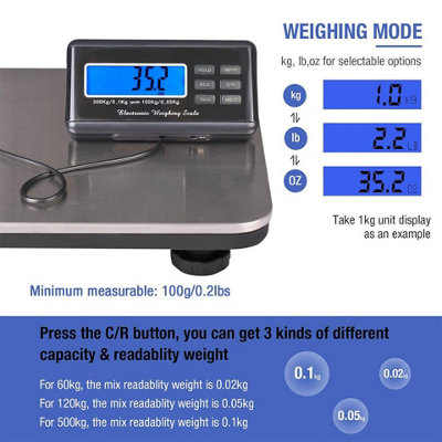 300kg Heavy Duty Digital Postal Parcel Scales Platform Postage Shipping ...