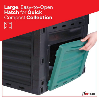 300L Garden Compost Bin Outdoor Composting Container for Kitchen and ...