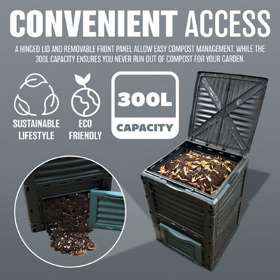 300L Outdoor Garden Compost Bin Eco Friendly Organic Waste Converter ...
