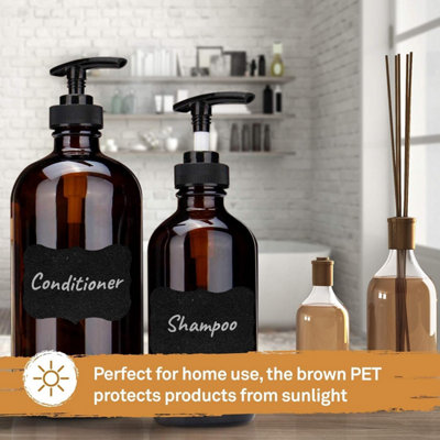 300ml Pump Bottle Dispenser - Bathroom Bottles for Kitchen and Outdoor Use (4 Pack) - 5