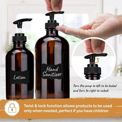 300ml Pump Bottle Dispenser - Bathroom Bottles for Kitchen and Outdoor Use (4 Pack) - 6