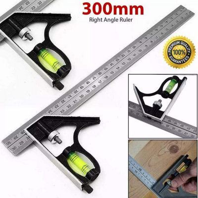 300mm (12") Adjustable Engineer Combination Square Set Square