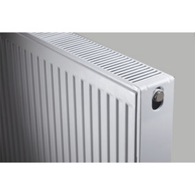 300mm (H) x 1000mm (W) - Type 22 Radiator - Double Panel - Double Convector - White Enamel (RAL 9016) - (0.3m x 1m) (12" x 39")
