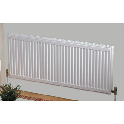300mm (H) x 1200mm (W) - Type 11 Radiator - Single Panel Convector - White Enamel (RAL 9016) - (0.3m x 1.2m) (12" x 47")