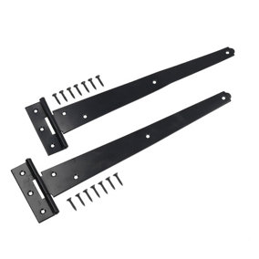 300mm Heavy Duty T Tee Hinges for Doors + Gates with Fixing Screws 2pc