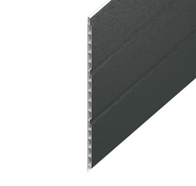 300mm Hollow Soffit Board in Anthracite Grey Woodgrain - 5m