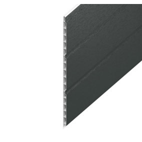 300mm Hollow Soffit Board in Anthracite Grey Woodgrain - 5m