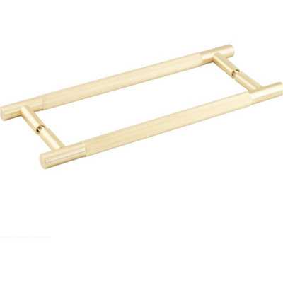 300mm Satin Brass Pull Handle for Doors - Back to Back Design - Door Handle