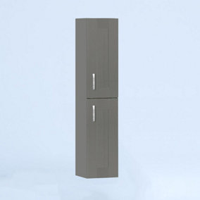 300mm Tall Wall Unit - Cambridge Solid Wood Dust Grey - Right Hand Hinge