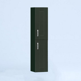 300mm Tall Wall Unit - Cambridge Solid Wood Fir Green - Left Hand Hinge