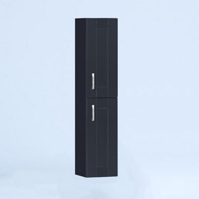 300mm Tall Wall Unit - Cambridge Solid Wood Indigo - Left Hand Hinge