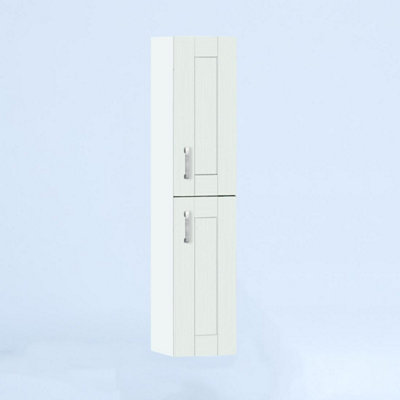 300mm Tall Wall Unit - Cambridge Solid Wood Ivory - Left Hand Hinge