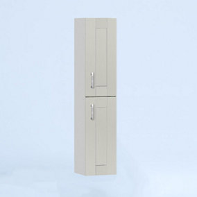 300mm Tall Wall Unit - Cambridge Solid Wood Light Grey - Right Hand Hinge