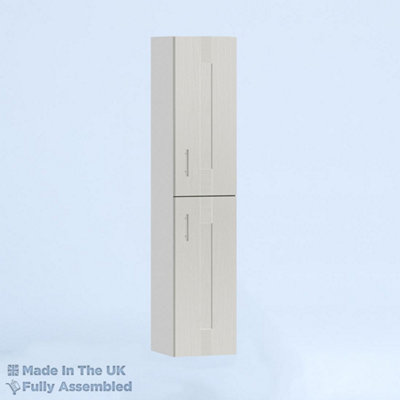 300mm Tall Wall Unit - Cartmel Woodgrain Light Grey - Left Hand Hinge