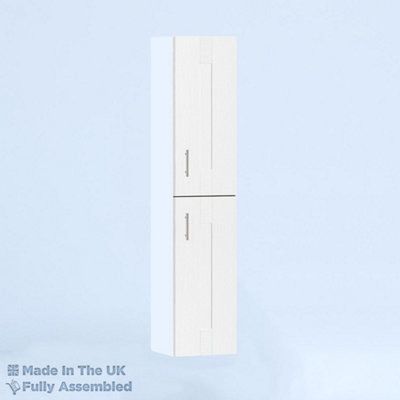 300mm Tall Wall Unit - Cartmel Woodgrain White - Left Hand Hinge