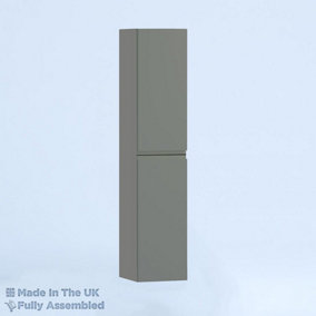 300mm Tall Wall Unit - Lucente Gloss Dust Grey - Left Hand Hinge