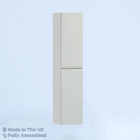 300mm Tall Wall Unit - Lucente Gloss Light Grey - Left Hand Hinge