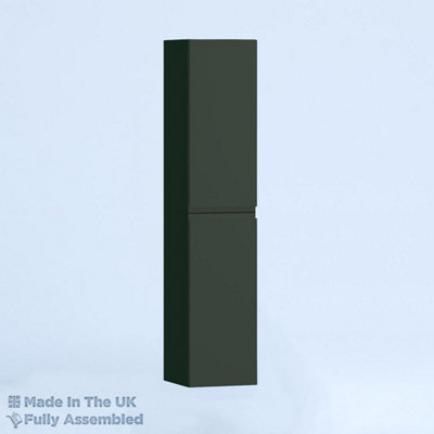 300mm Tall Wall Unit - Lucente Matt Fir Green - Left Hand Hinge