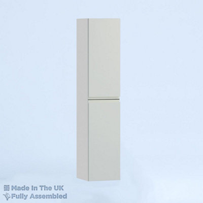 300mm Tall Wall Unit - Lucente Matt Light Grey - Left Hand Hinge