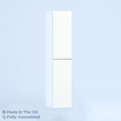 300mm Tall Wall Unit - Lucente Matt White - Left Hand Hinge