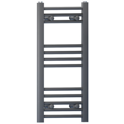 300mm x 700mm Anthracite Grey Heated Bathroom Towel Rail Radiator For Central Heating Elegant Designer In UK