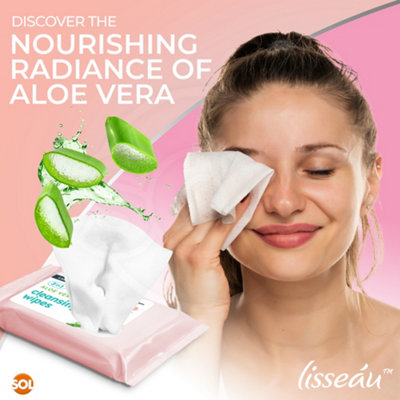 300pk Makeup Cleansing Wipes Aloe Vera Face Wipes Makeup Remover Wipes Kind to Skin Make Up Wipes Sensitive Skin Daily Use Clean M - 4