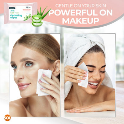 300pk Makeup Cleansing Wipes Aloe Vera Face Wipes Makeup Remover Wipes Kind to Skin Make Up Wipes Sensitive Skin Daily Use Clean M - 5