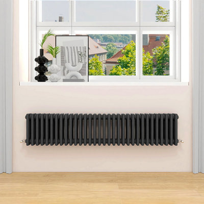 300x1460mm Horizontal Traditional 3 Column Cast Iron Style Radiator ...