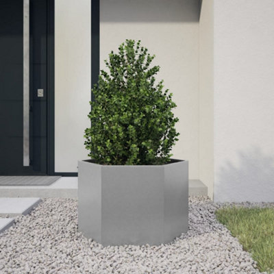 B&Q -  Garden Planter Hexagon 69X60X45 Cm Galvanized Steel