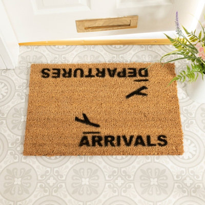 Artsy Doormats Arrivals And Departures Doormat from B&Q