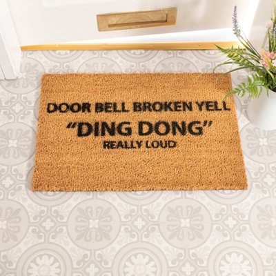 Artsy Doormats Yell Ding Dong DoormatRegular 60X40Cm from B&Q