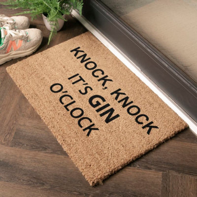 Artsy Doormats Knock Knock It's O'clock Doormat from B&Q