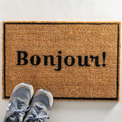 Artsy Doormats Bonjour Doormat With BorderRegular 60X40Cm from B&Q