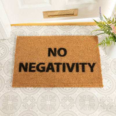 Artsy Doormats No Negativity DoormatRegular 60X40Cm from B&Q