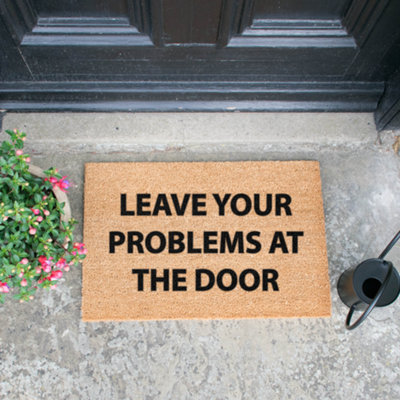 Artsy Doormats Leave Your Problems At The Door Doormat from B&Q